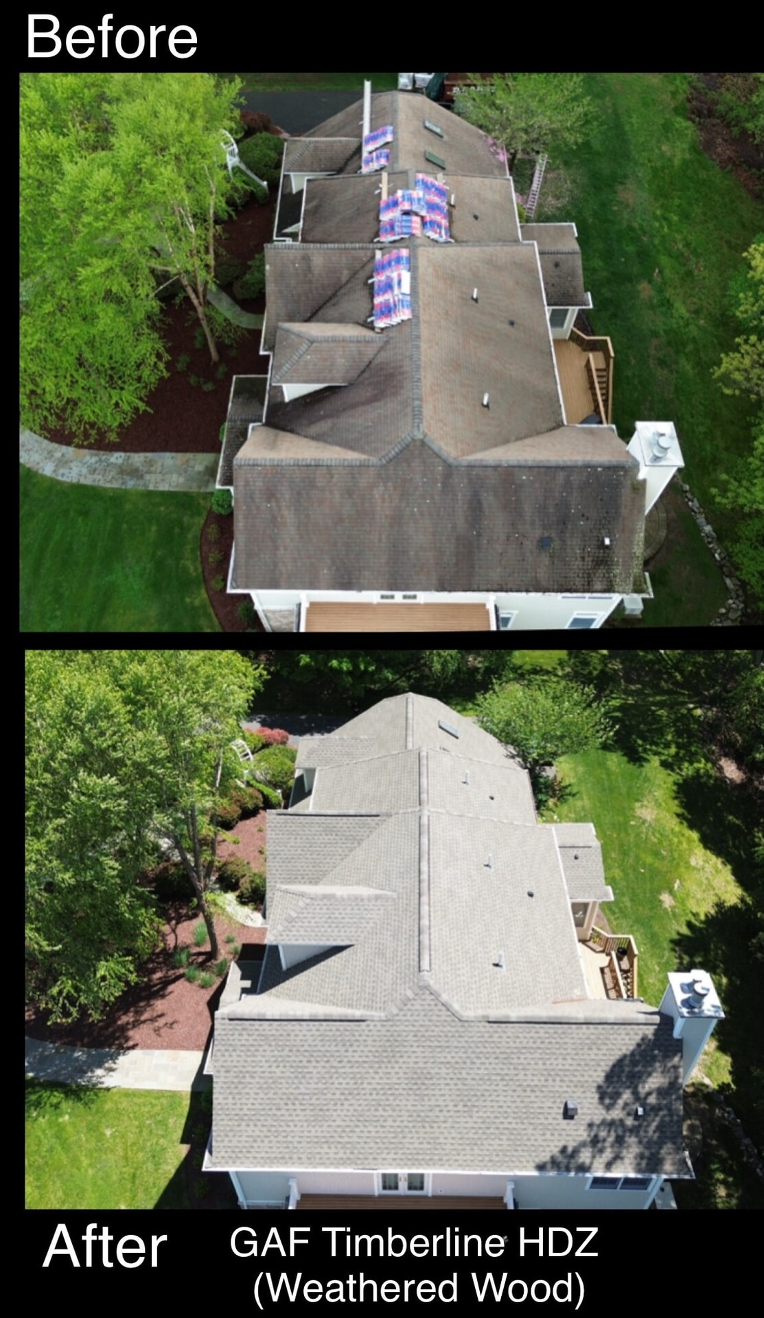 before and after roof